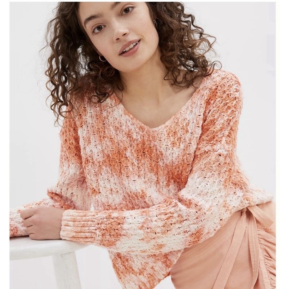 Pilcro Anthropologie Chunky‎ Knit Tie Dye Sweater Size Medium Cozy Cottagecore
